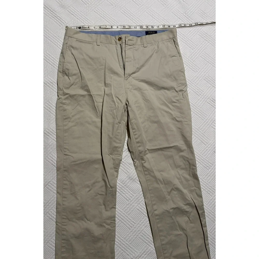 Polo Ralph Lauren Men's Tan Neutral Stretch Classic Fit Pants 36x30 Flat Front